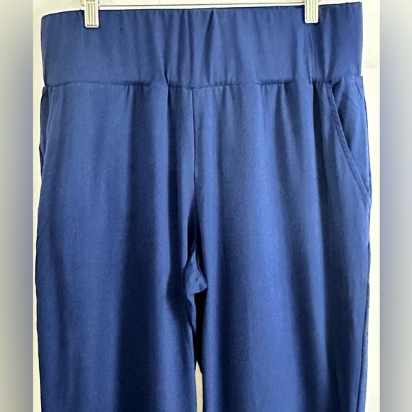 Elizabeth & Clarke Wide Waist Straight Leg Lounge Pant Slash Pockets Nav… - Picture 2 of 8